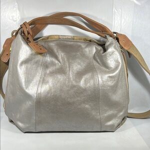 Furla Silver and Tan Shoulder Bag